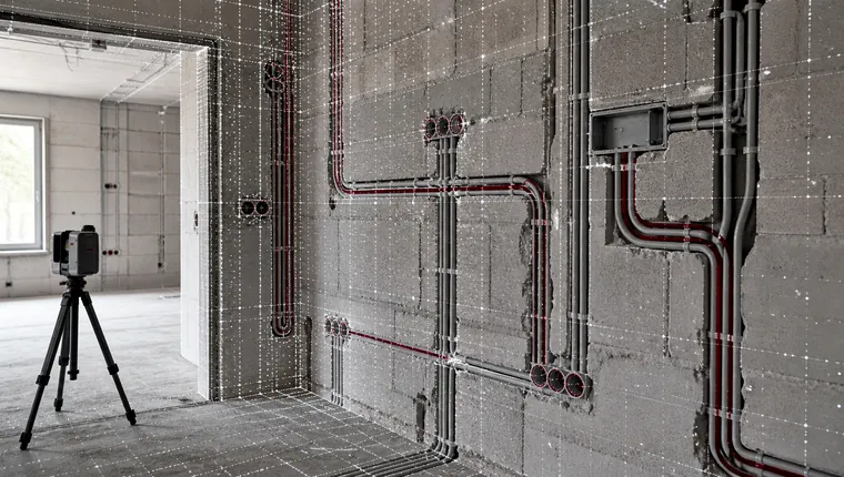 Installationsleitungen und Kabelschlitze als 3D-Erfassungsdokumentation