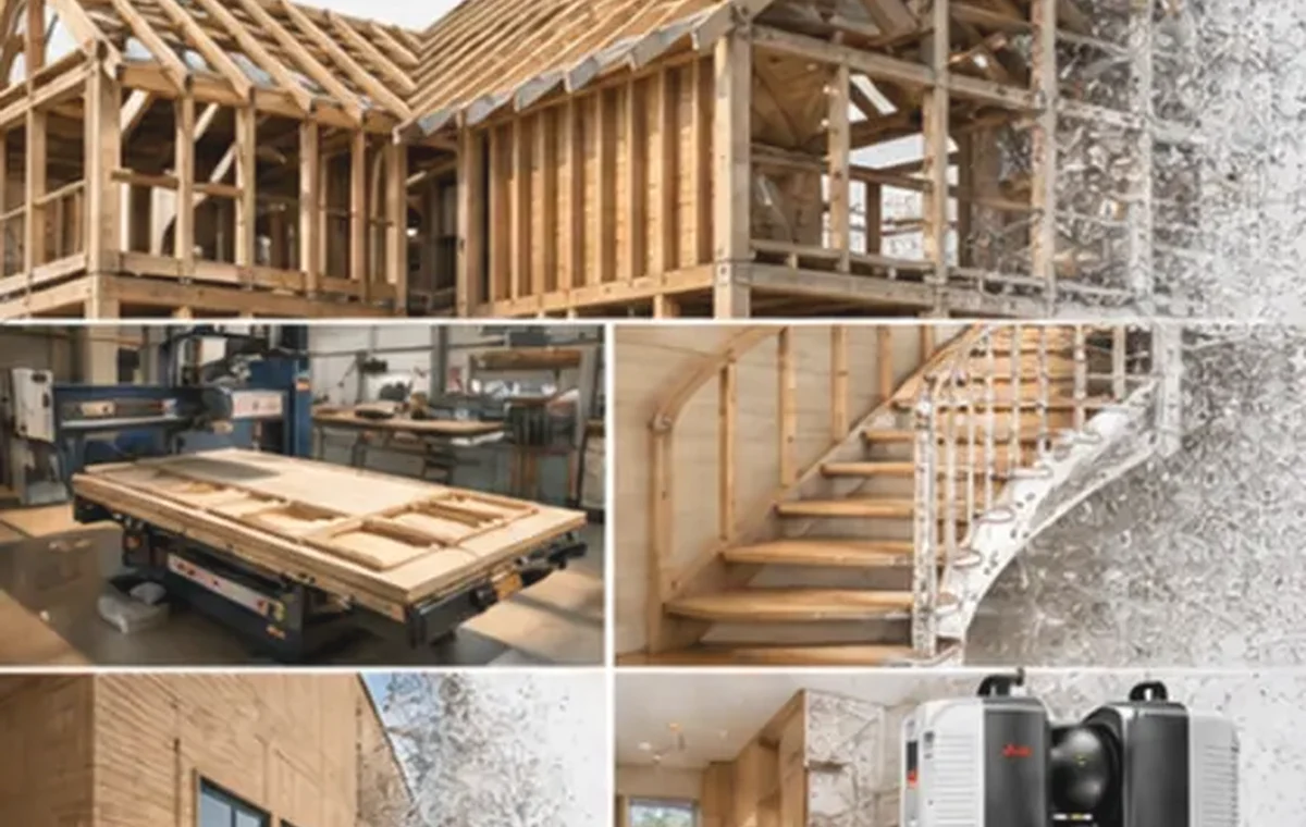 3D-Erfassung für Tischlereien Holzbau und Trockenbau mit Dachstuhl Werkstatt und Scanner